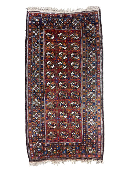 Hand-Knotted Persian Baluchi Rug - 3’10”x7’3”