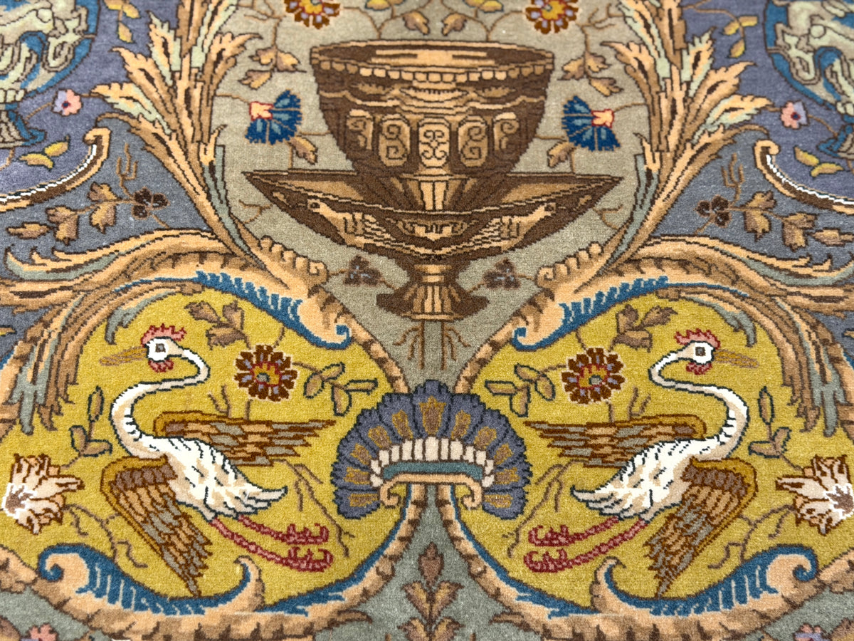 Hand-Knotted 60 Raj Pictorial Persian Tabriz Rug - Signed Nazeri - 5'10"x8'3"