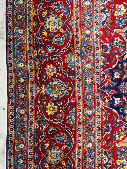 Hand-Knotted Persian Kashan Rug - 9’7”x13’3”