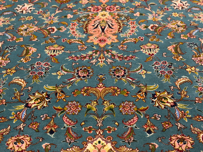 Hand-Knotted 80 Raj Persian Tabriz Rug - Signed Aghazadeh - 5'9"x9'5"