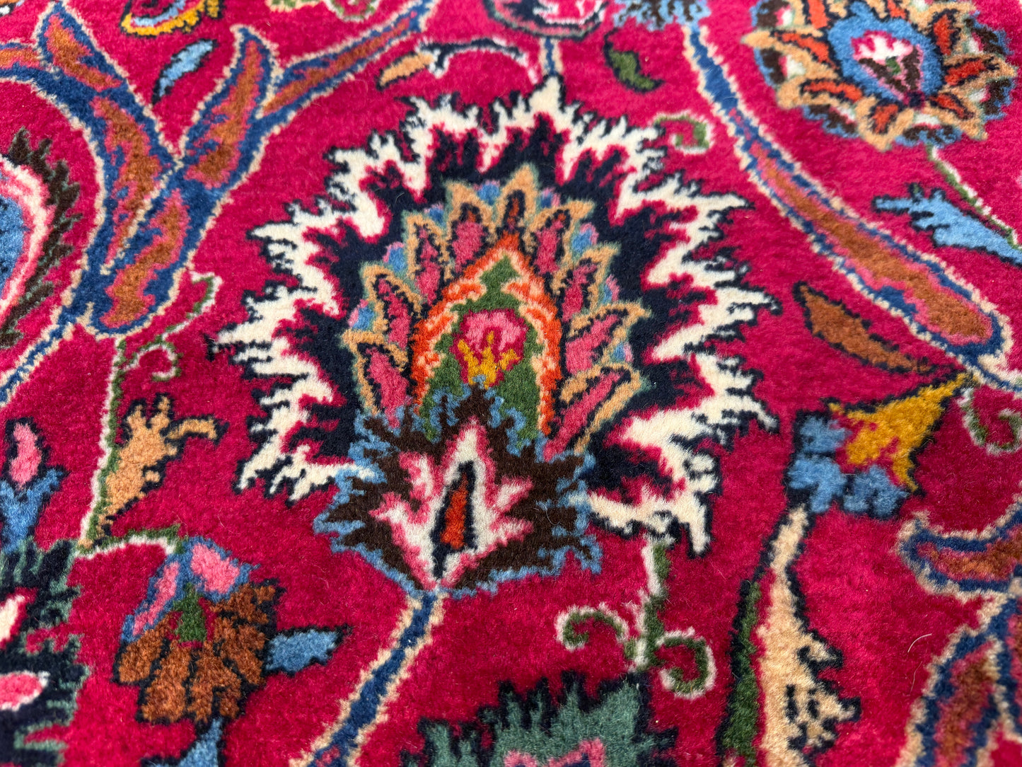 11’6”x16’5” Hand-Knotted Very Fine Wool Persian Mashad Signed Area Rug Handmade