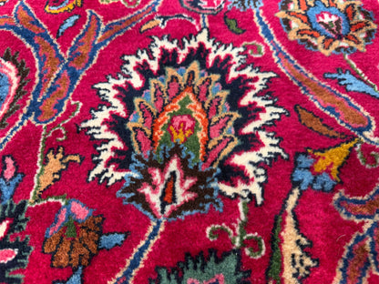 11’6”x16’5” Hand-Knotted Very Fine Wool Persian Mashad Signed Area Rug Handmade