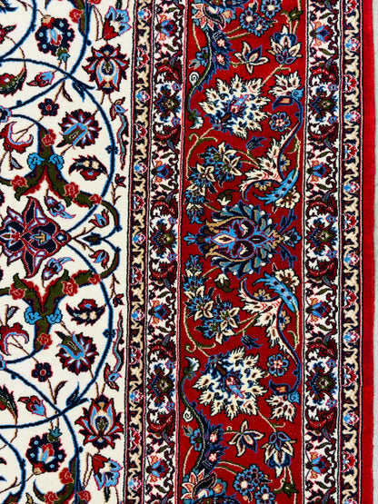 Hand-Knotted Persian Isfahan Rug - Signed Seirafian - 6’6”x10’2”