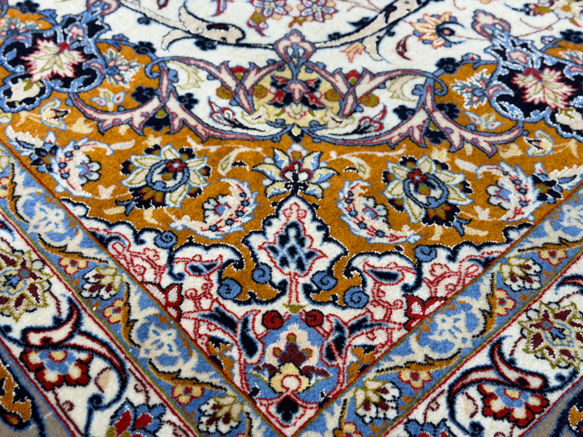 Hand-Knotted Persian Isfahan Rug - 6’11”x9’10”