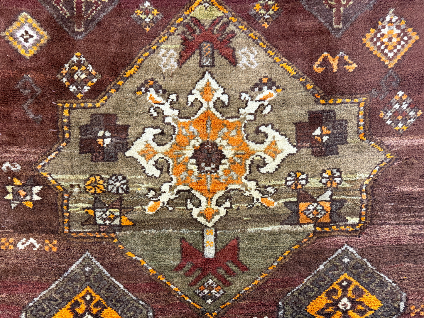 4’6”x12’9” Hand-Knotted Wool Russian Signed Kazak Runner