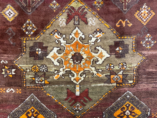4’6”x12’9” Hand-Knotted Wool Russian Signed Kazak Runner