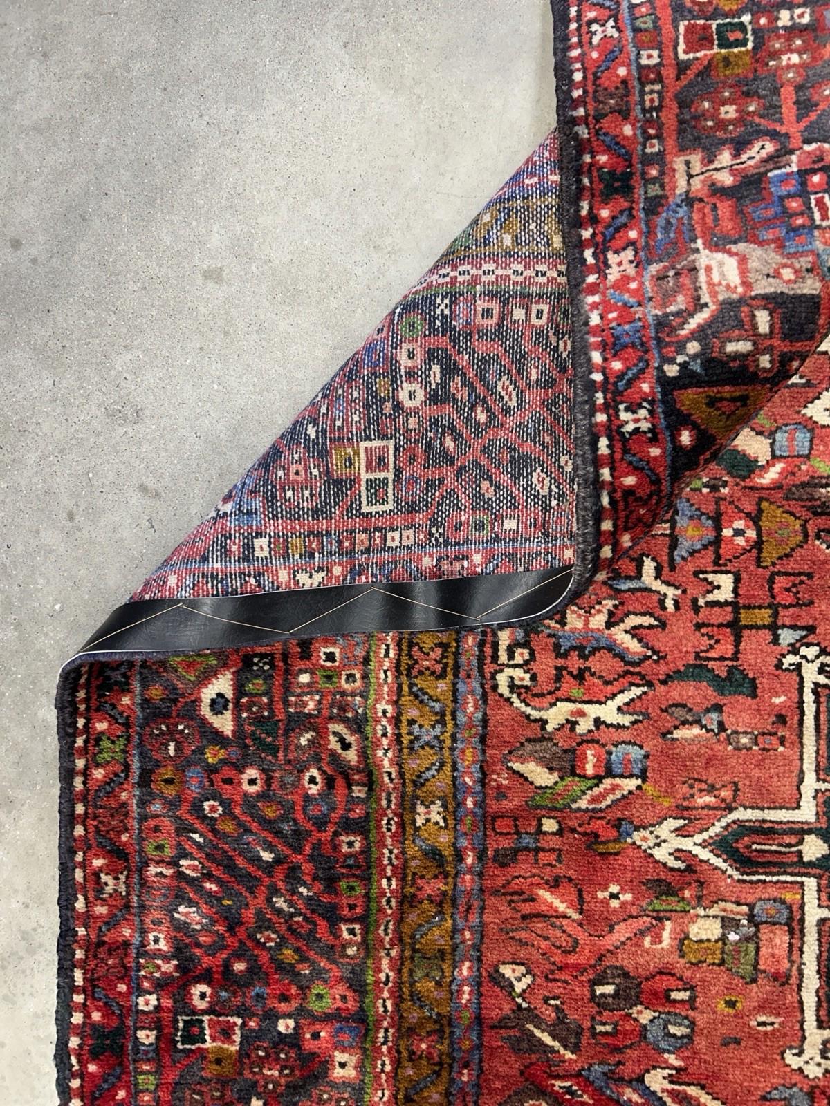 5’x12’10” Antique Hand-knotted Wool Herize Runner Rug - Handmade Red 5x13