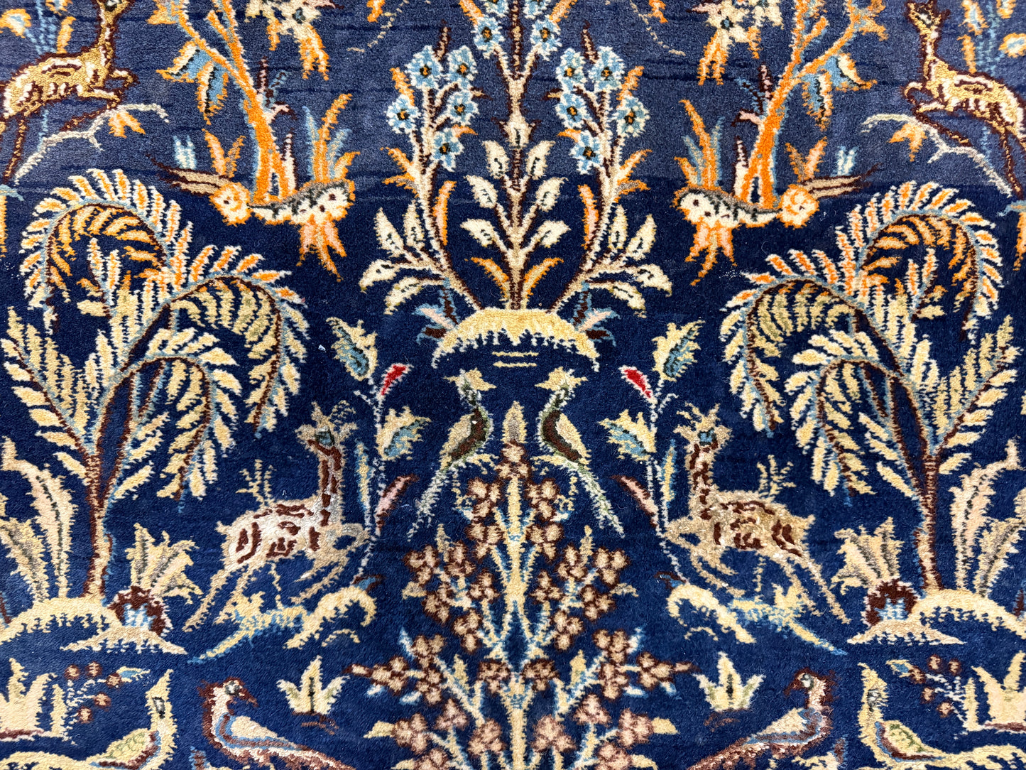 2’9”x4’2” Fine Antique Hand-Knotted Wool Kashan Tree of Life Persian Rug 2x4 Pictorial Handmade Carpet