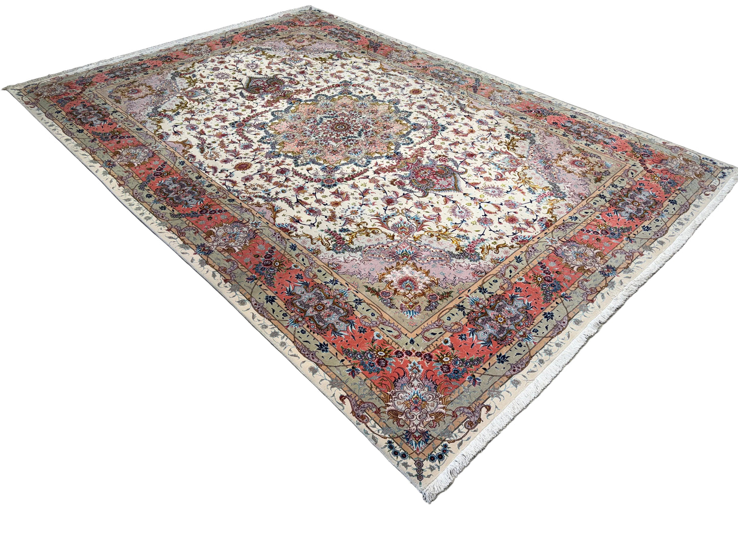 Hand-Knotted 70 Raj Persian Tabriz Rug - Signed - 9’8”x13’9”