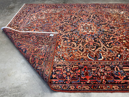 9’1”x11’9” Hand-Knotted Persian Heriz Area Rug