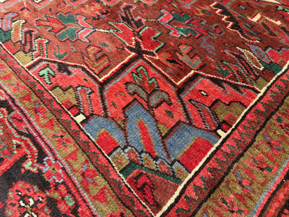 10’1”x12’6” Hand-Knotted Persian Heriz Area Rug