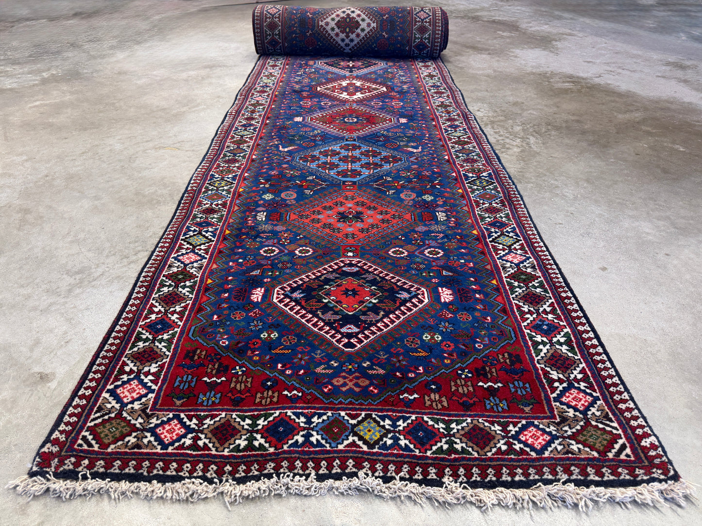 Hand-Knotted Yalameh Persian Runner - 2’11”x18’4”