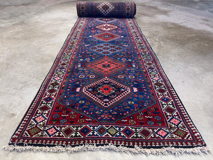 Hand-Knotted Yalameh Persian Runner - 2’11”x18’4”
