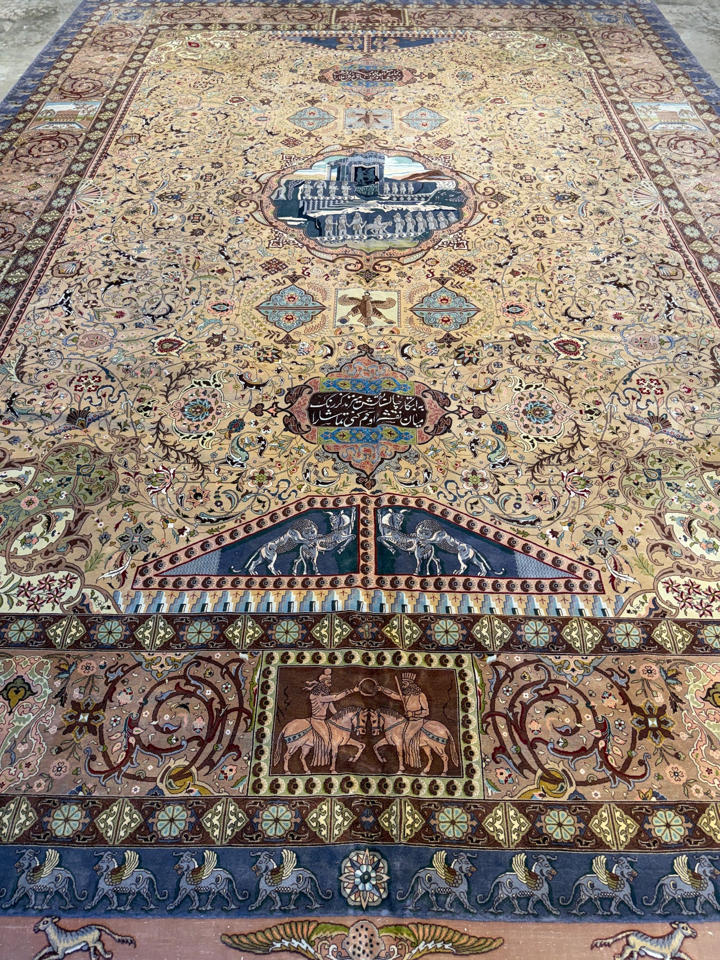 11’3”x16’3” Hand-Knotted 70 Raj Signed Persian Tabriz Rug