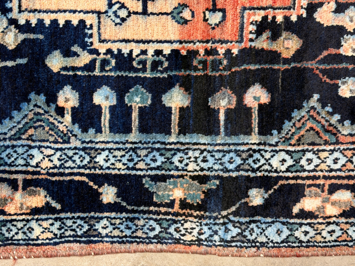 Hand-Knotted Persian Hamadan Rug - 4’3”x7’6”