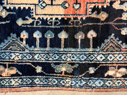 Hand-Knotted Persian Hamadan Rug - 4’3”x7’6”