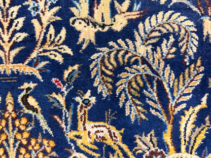 2’9”x4’2” Fine Antique Hand-Knotted Wool Kashan Tree of Life Persian Rug 2x4 Pictorial Handmade Carpet