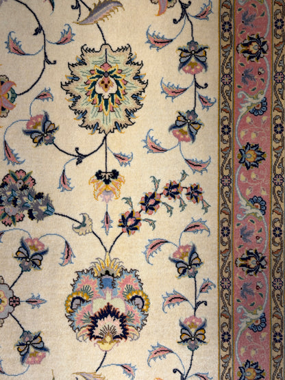 9’9”x13’4” Very Fine Hand-Knotted Persian Tabriz 80 Raj Signed Area Rug