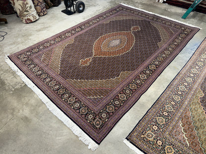 Hand-Knotted Persian Tabriz Mahi Rug - 6'7"x9'9"