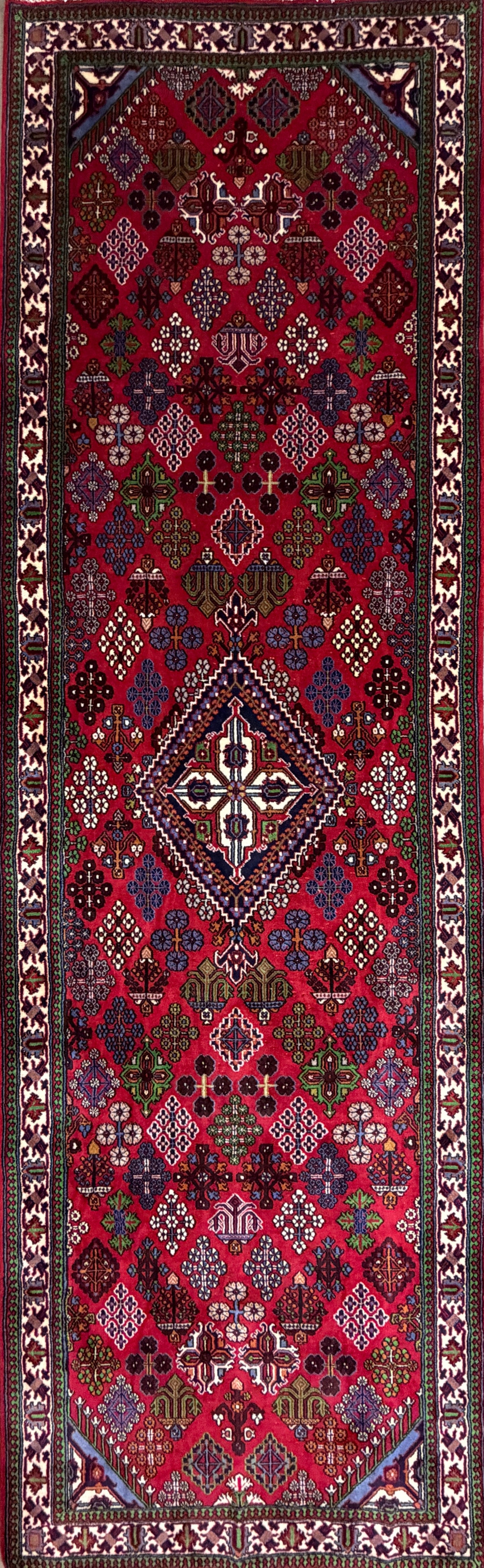 4’2”x13’3” Hand-Knotted Wool Joshaghan Persian Runner 4x13 Handmade Red Carpet