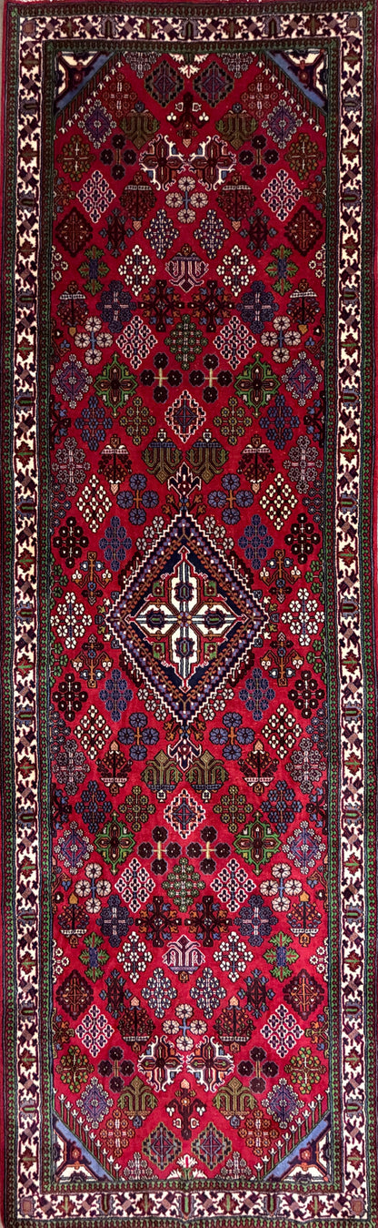 4’2”x13’3” Hand-Knotted Wool Joshaghan Persian Runner 4x13 Handmade Red Carpet