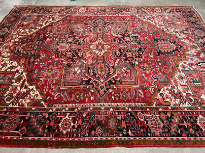 Hand-Knotted Persian Heriz Rug - 8’3”x10’9”