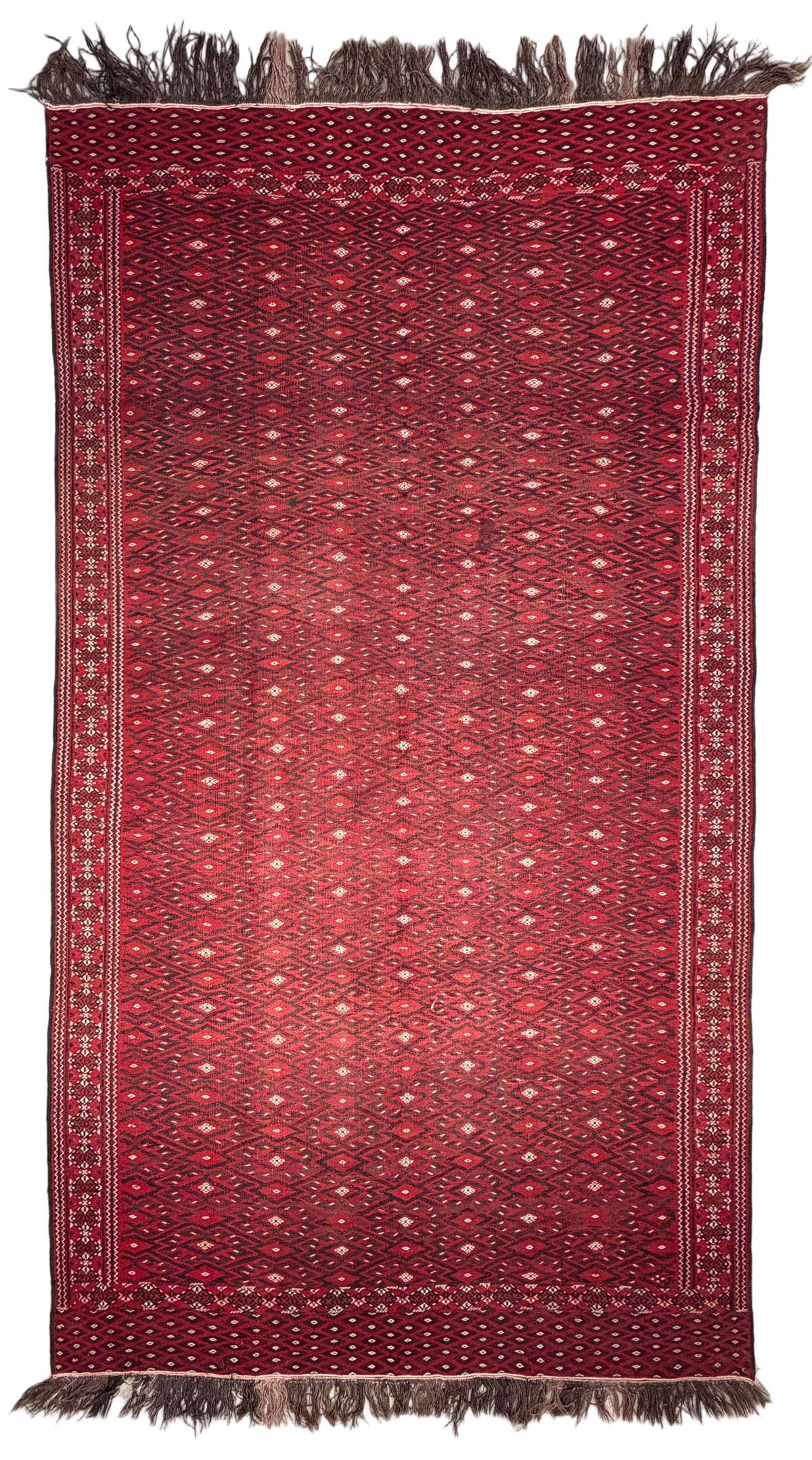 Antique Flatweave Turkaman Rug - 6’9”x13’