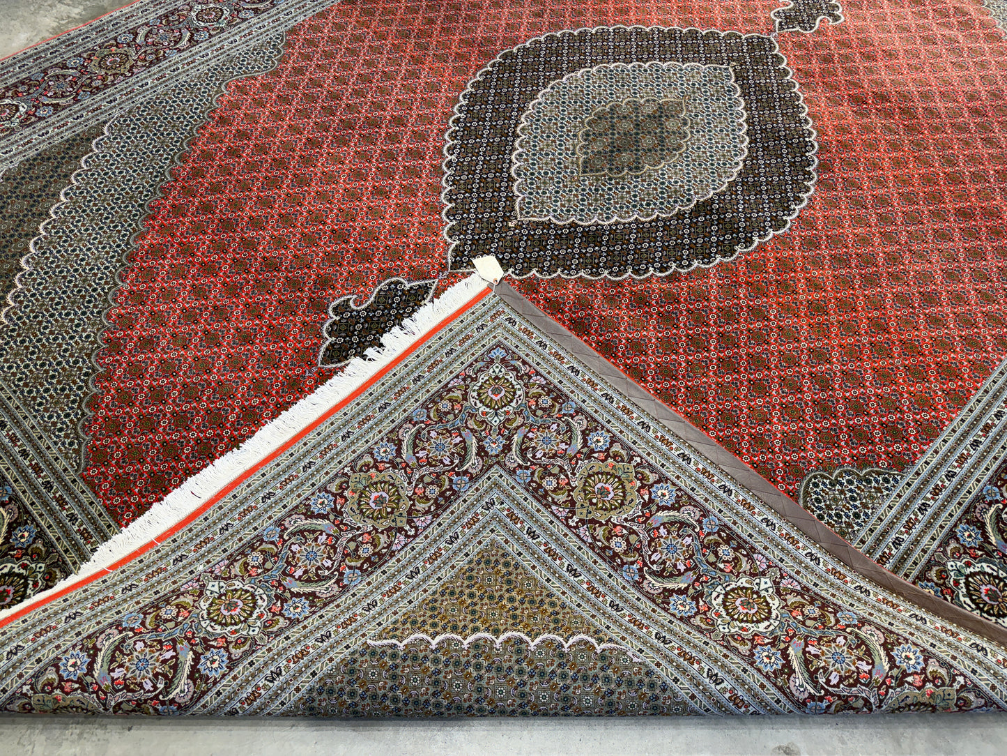 Hand-Knotted Persian Tabriz Mahi Rug - 10’x13’