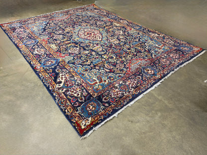9’9”x13’1” Hand-Knotted Persian Kashmar Pictorial Area Rug