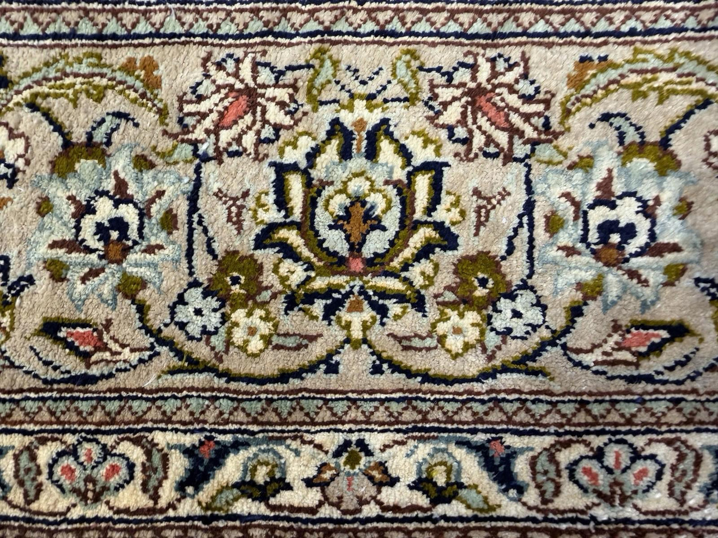 3x5 Luxurious Fine Hand-Knotted 100% Silk Persiane Qume Rug Handmade Beige