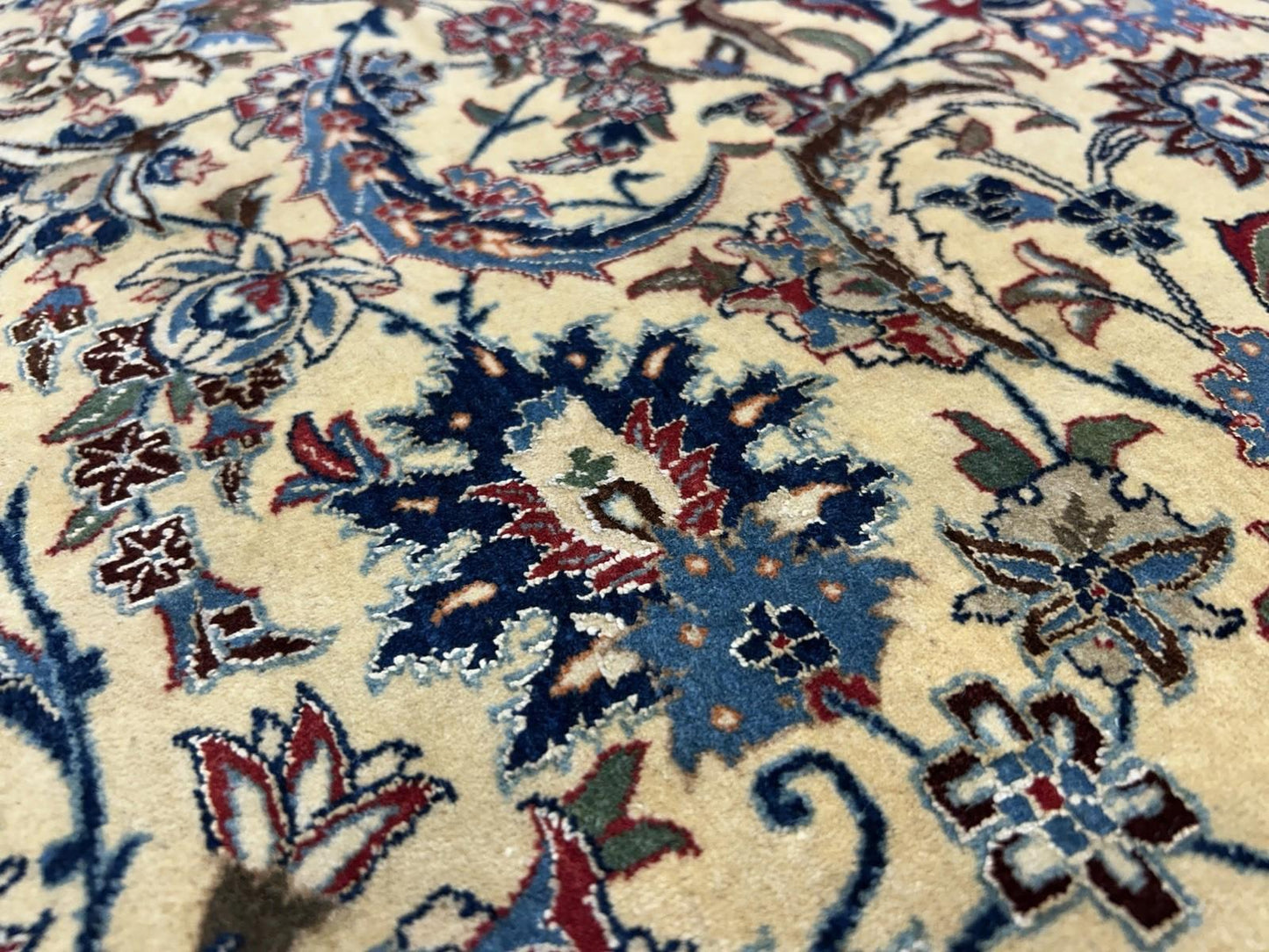 4’11”x7’6” Hand-Knotted Fine Antique Wool Nain Area Rug - All-over Carpet
