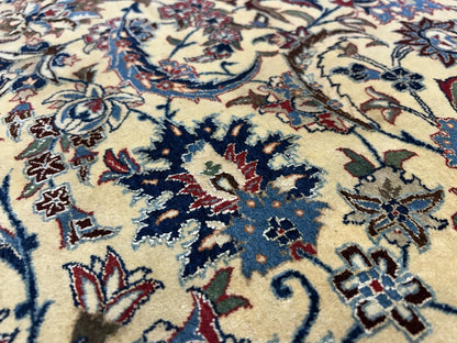 4’11”x7’6” Hand-Knotted Fine Antique Wool Nain Area Rug - All-over Carpet