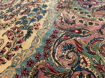 Hand-Knotted 60 Raj Persian Lavar Kerman Rug (As-Is)- 13’10”x19’11”