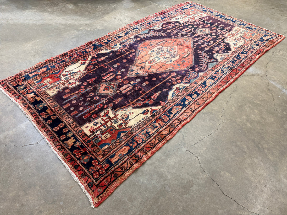 Hand-Knotted Persian Nahavand Rug - 5’7”x10’10”