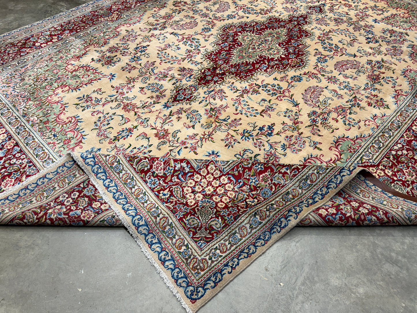 10’2”x13’9” Hand-Knotted Persian Kerman Signed Area Rug