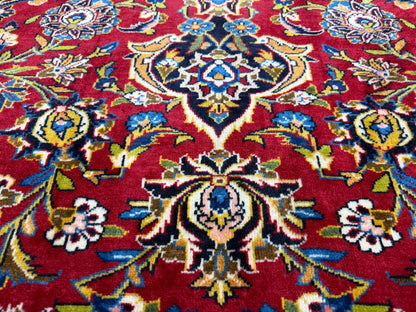 11’4”x16’2” Hand-Knotted Very Fine Kork Wool Persian Kashan Signed Area Rug Handmade