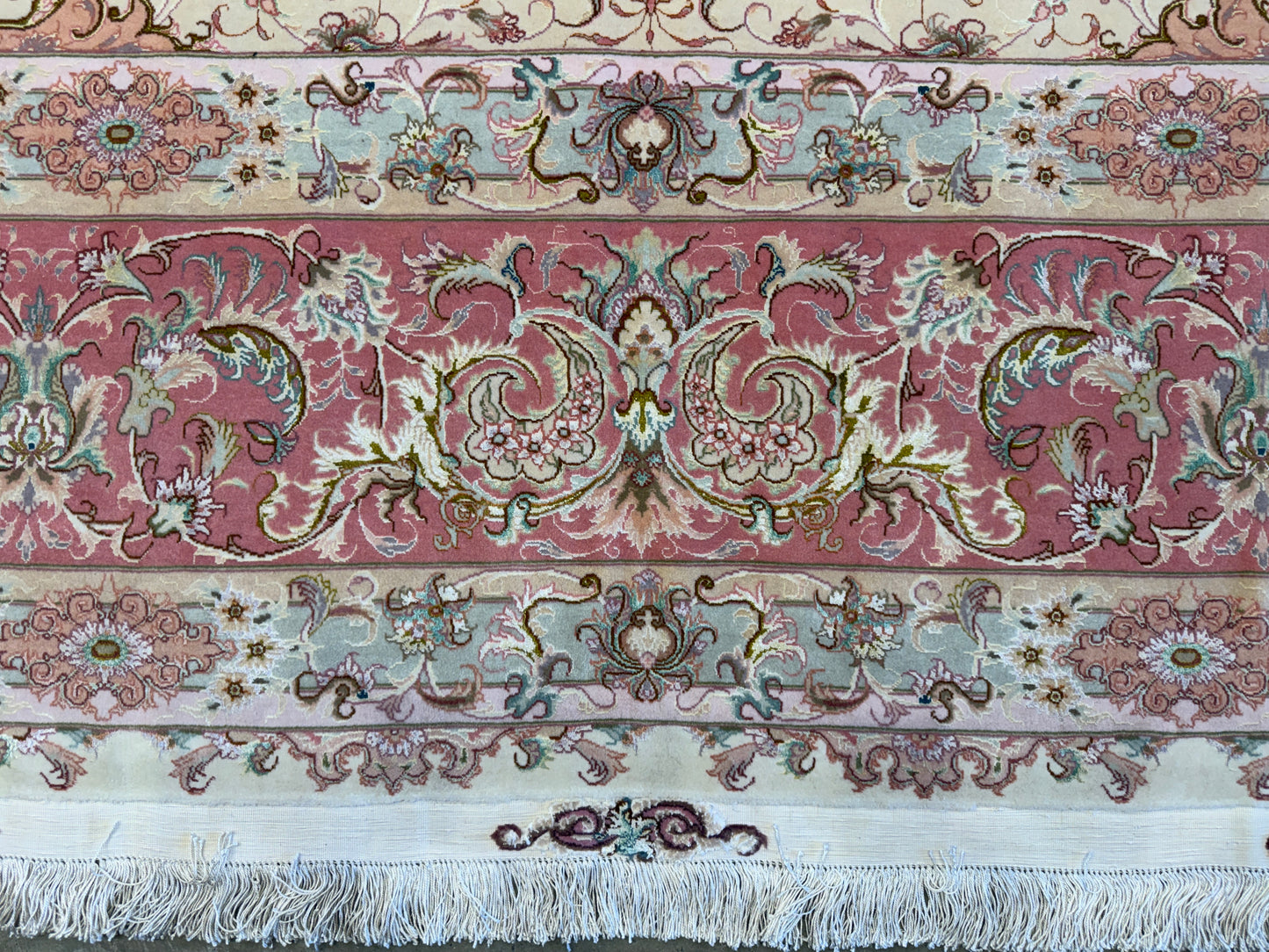 10’x13’6” Very Fine Hand-Knotted Persian Tabriz 80 Raj Area Rug