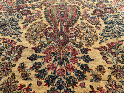 9’10”x17’6” Antique Hand-Knotted Lavar Kerman Persian Area Rug