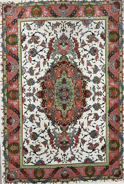 Hand-Knotted 60 Raj Persian Tabriz Rug - 3'1"x5'3"