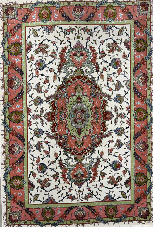 Hand-Knotted 60 Raj Persian Tabriz Rug - 3'1"x5'3"