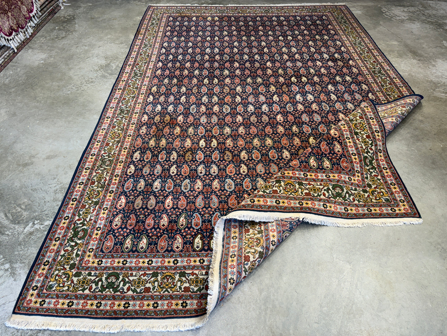 7’10”x11’7” Hand-Knotted Wool Persian Malayer Paisley Area Rug