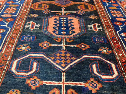 3’5”x10’3” Very Old Antique Heriz Bakhshayesh Runner