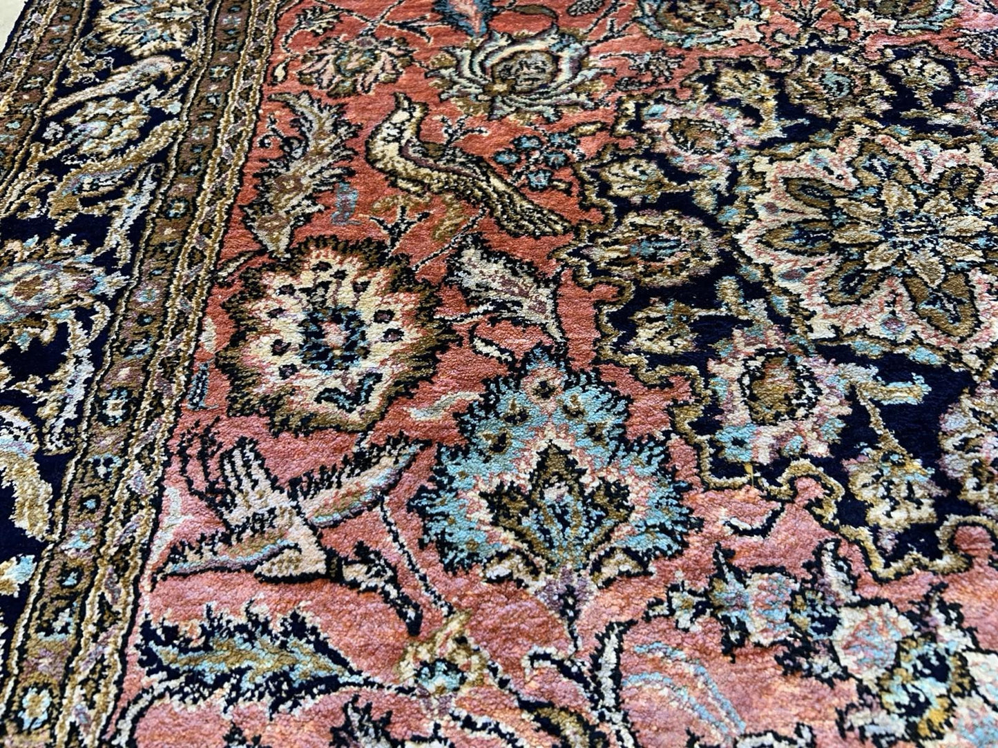 3x5 Luxurious Fine Hand-Knotted 100% Silk Pictorial Persiane Qume Rug Handmade