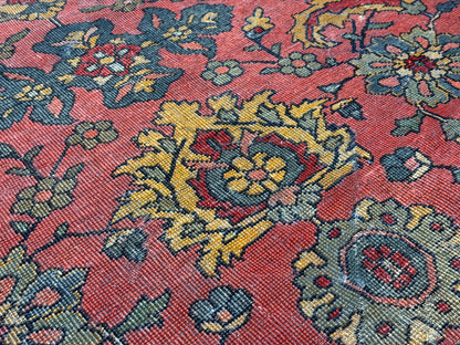 Antique Hand-Knotted Persian Tabriz Rug - 9’x11’7”