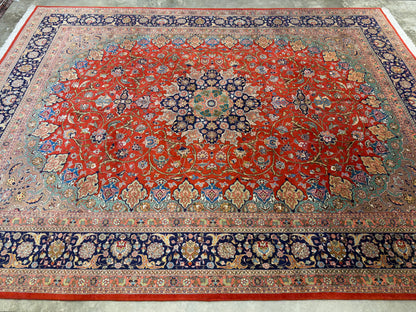 Hand-Knotted Persian Tabriz Rug - 9’9”x12’7”
