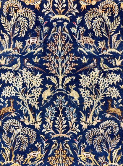 2’9”x4’2” Fine Antique Hand-Knotted Wool Kashan Tree of Life Persian Rug 2x4 Pictorial Handmade Carpet