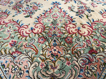 10’2”x13’9” Hand-Knotted Persian Kerman Signed Area Rug