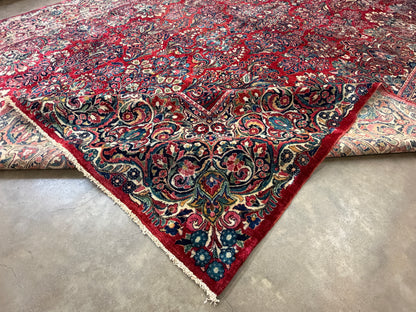 10’10”x15’6” Antique Hand-Knotted Fine Kork Wool Persian Sarouk Area Rug Handmade
