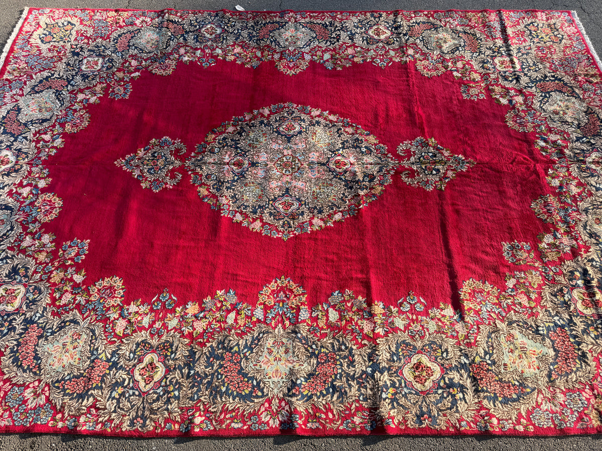 Hand-Knotted Persian Kerman Rug - 11’6”x16’5”