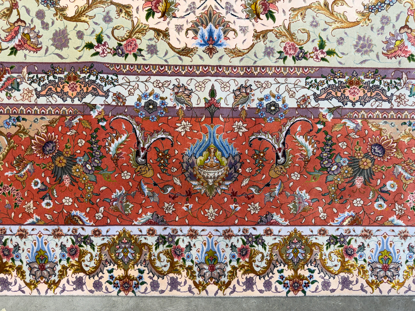 11’4”x16’2” Very Fine Hand-Knotted Persian Tabriz 80 Raj Signed Area Rug